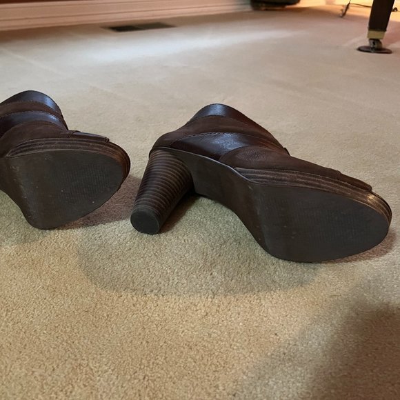 Like New Chocolate Brown Fossil Bobbi Peep-Toe Bootie 8 - Picture 7 of 8